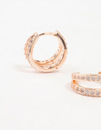 Rose Gold Plated Pave Mini Hoop Earrings - link has visual effect only