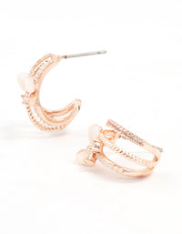 Rose Gold Plated Trio Pave Butterfly Jacket Earrings - link has visual effect only