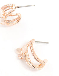 Rose Gold Plated Trio Pave Butterfly Jacket Earrings - link has visual effect only