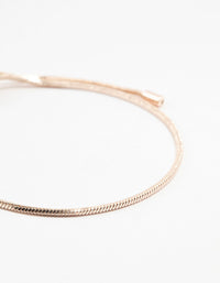 Rose Gold Plated Dainty Box Chain Bracelet - link has visual effect only