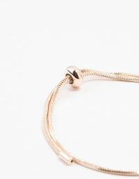 Rose Gold Plated Dainty Box Chain Bracelet - link has visual effect only