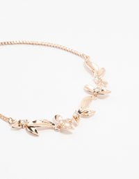 Rose Gold Plated Cubic Zirconia Caesar Leaf Bracelet - link has visual effect only