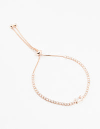 Rose Gold Plated Pave & Baguette Cubic Zirconia Bracelet - link has visual effect only