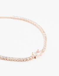 Rose Gold Plated Pave & Baguette Cubic Zirconia Bracelet - link has visual effect only