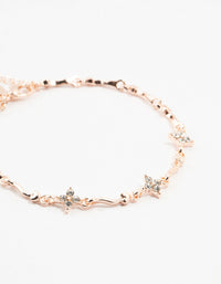 Rose Gold Plated Winding Mini Flower Bracelet - link has visual effect only