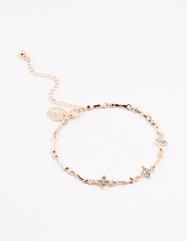 Rose Gold Plated Winding Mini Flower Bracelet