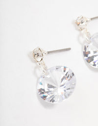 Large Cubic Zirconia Silver Drop Earrings - link has visual effect only