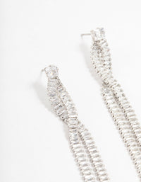 Twisted Cupchain Cubic Zirconia Drop Earrings - link has visual effect only