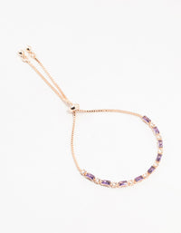 Rose Gold Purple Cubic Zirconia Toggle Bracelet - link has visual effect only