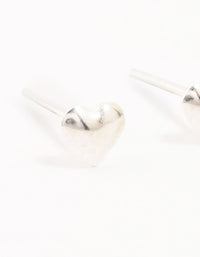 Sterling Silver Mini Puff Heart Stud Earrings - link has visual effect only