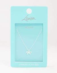 Sterling Silver Bow Necklace - link has visual effect only