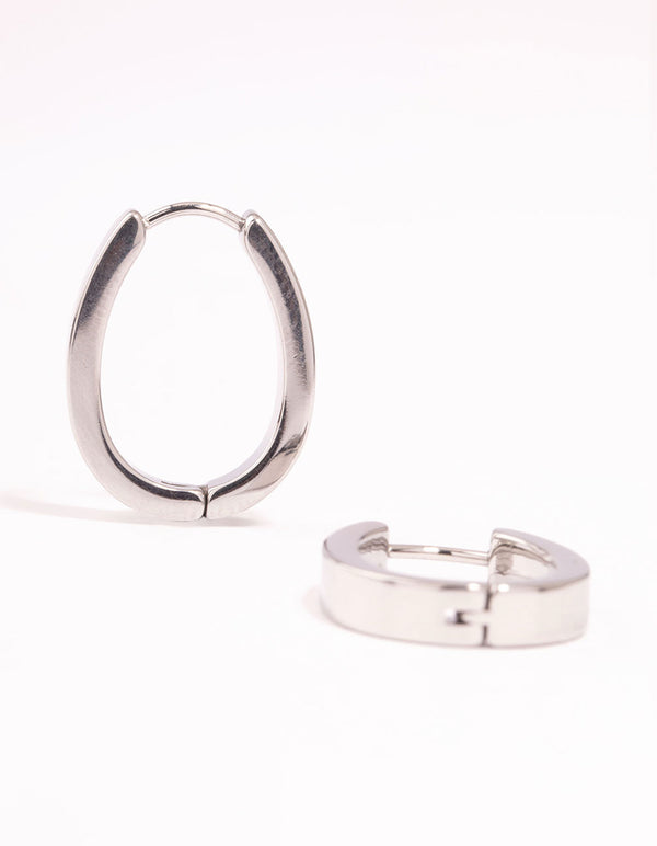 Surgical Steel Large Oval Hoop Earrings