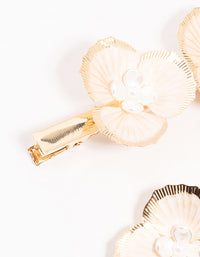 Gold Origami Flower Hair Clips 2-Pack - link has visual effect only