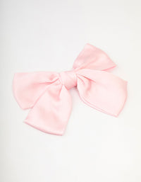 Pink Fabric Relaxed Medium Bow Clip - link has visual effect only