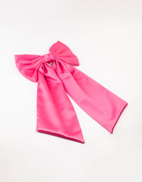 Hot Pink Satin Fabric Statement Bow Clip - link has visual effect only