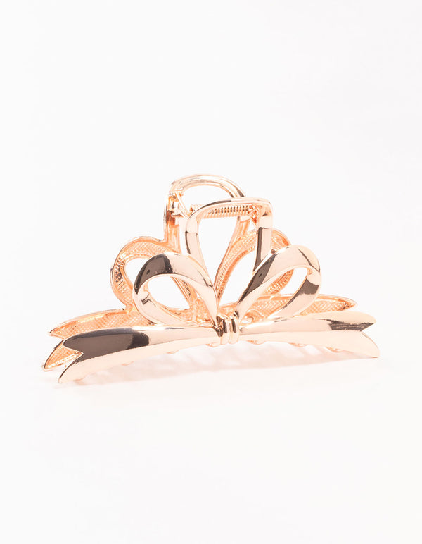 Rose Gold Bow Claw Clip