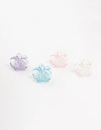 Mini Plastic Irregular Frangipani Claw Clips 4-Pack - link has visual effect only