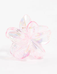 Pink Plastic Frangipani Claw Clip - link has visual effect only