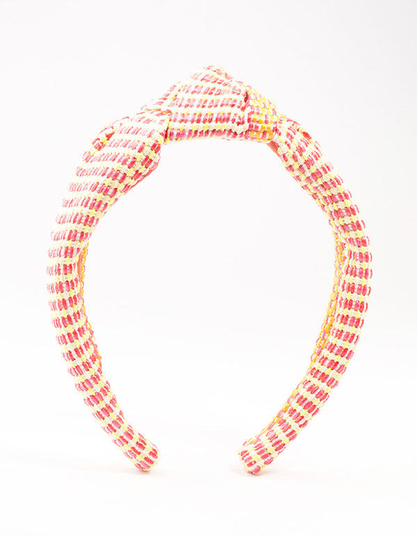 Raffia Fabric Twisted Knotted Headband