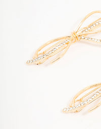 Gold Bow & Diamante Detailing Clips 2-Pack - link has visual effect only