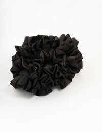 Large Black Ruffle Fabric Scrunchie - link has visual effect only