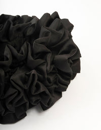 Large Black Ruffle Fabric Scrunchie - link has visual effect only