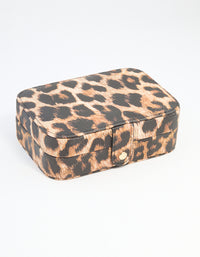 Leopard Print PU Leather Rectangle Jewellery Case - link has visual effect only