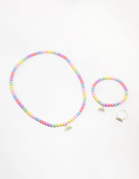 Kids Rainbow Bead Ring, Neck & Bracelet Pack - link has visual effect only