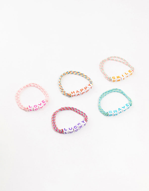 Kids Multicoloured Cord Beaded Bracelet Pack