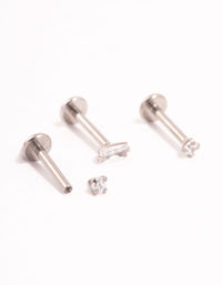 Titanium Baguette Cubic Zirconia Flat Backs 3-Pack - link has visual effect only