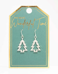 Silver Diamante Tree Outline Drop Earrings - link has visual effect only