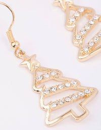 Gold Diamante Tree Drop Earrings - link has visual effect only