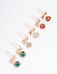 Multicoloured Baubles Drop Earrings 3-Pack - link has visual effect only