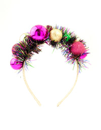 Multicoloured Xmas Bauble Tinsel Headband - link has visual effect only