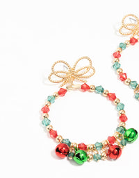 Green & Red Festive Bell Hoop Drop Earrings - link has visual effect only