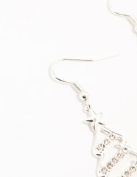 Silver Diamante Tree Outline Drop Earrings - link has visual effect only