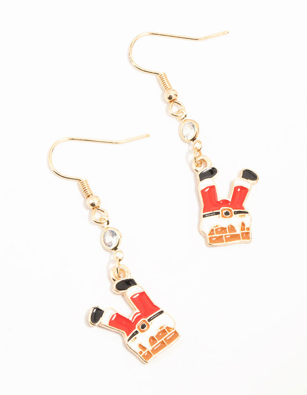 Red Santa Legs Drop Earrings