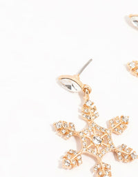 Gold Diamante Snowflake Drop Earrings - link has visual effect only