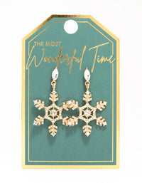 Gold Diamante Snowflake Drop Earrings - link has visual effect only