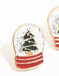 Snow Globe Gold Stud Earrings - link has visual effect only