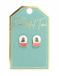 Snow Globe Gold Stud Earrings - link has visual effect only