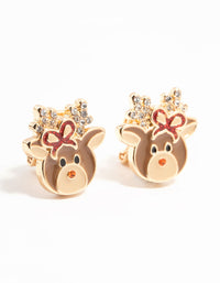 Santa, Reindeer & Tree Clip On Earrings 3-Pack - link has visual effect only