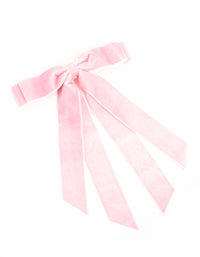 Pink Velvet Double Bow Clip - link has visual effect only