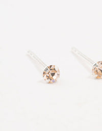 Peach Czech Bohemia Crystal Sterling Silver Stud Earrings - link has visual effect only