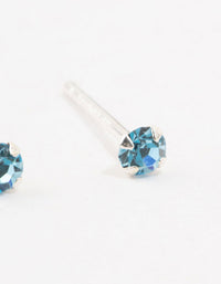 Baby Blue Czech Bohemia Crystal Sterling Silver Stud Earrings - link has visual effect only