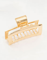 Gold Open Rectangle Hair Claw Clip - link has visual effect only