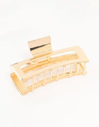 Gold Open Rectangle Hair Claw Clip - link has visual effect only