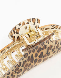 Leopard Print Plastic Curved Hair Claw Clip - link has visual effect only