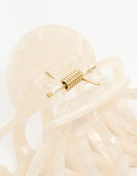 White Marbled Acrylic Wide Claw Clip - link has visual effect only