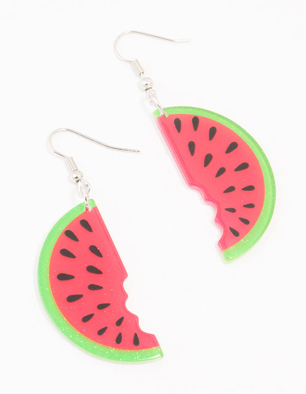 Acrylic Watermelon Drop Earrings